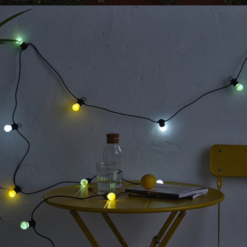 SOLVINDEN LED string light with 12 lights, battery operated/outdoor multicolor